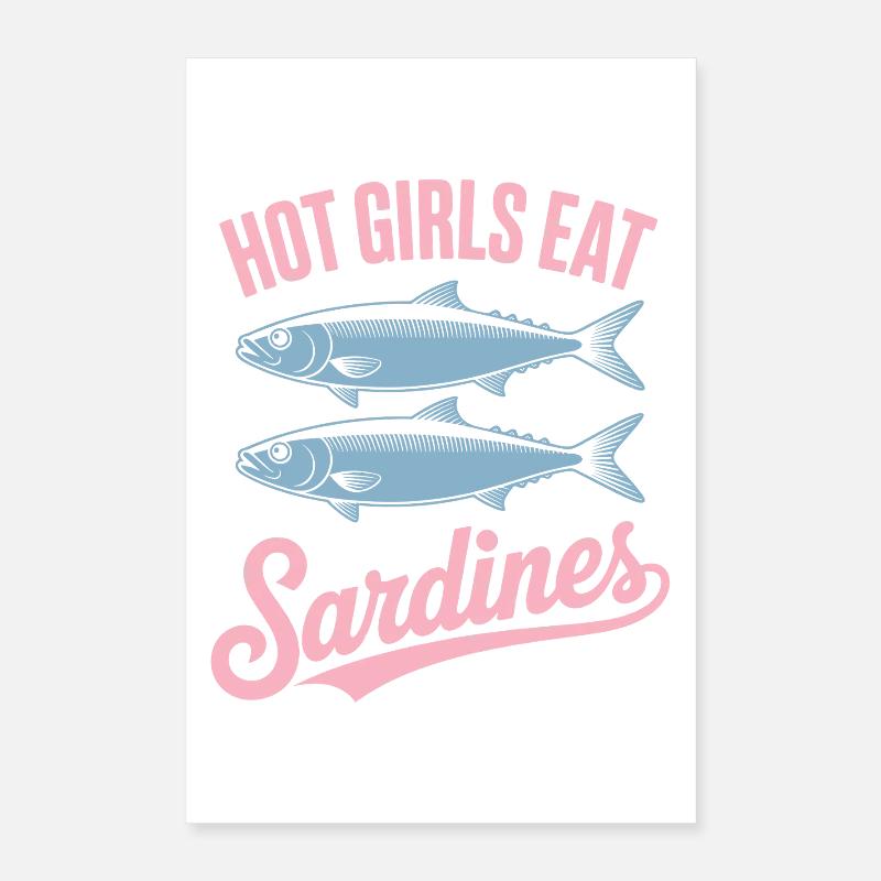 Sardinen Pop Art Text Poster 40x60 cm