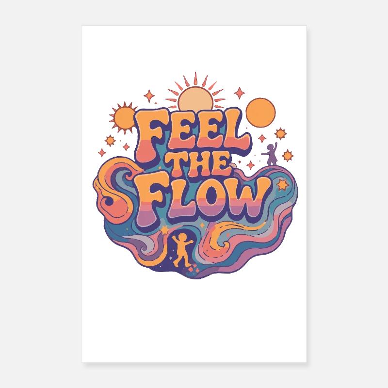 Psychedelisch Retro – Feel the Flow Poster 40x60 cm