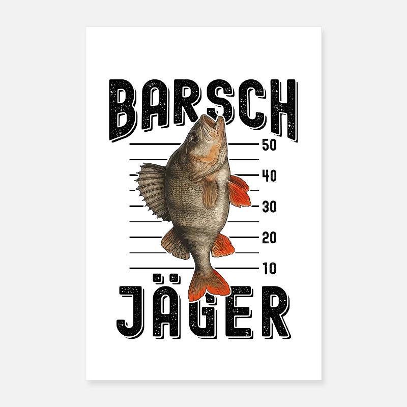 Chasseur de perches, pêche aux carnassiers, pêche à la perche Poster 40 x 60 cm