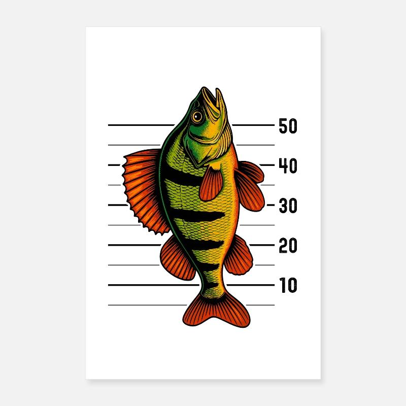 Perch Perch Perch Perch Fishing Perch Perch Perch Poster 16" x 24" (40x60 cm)