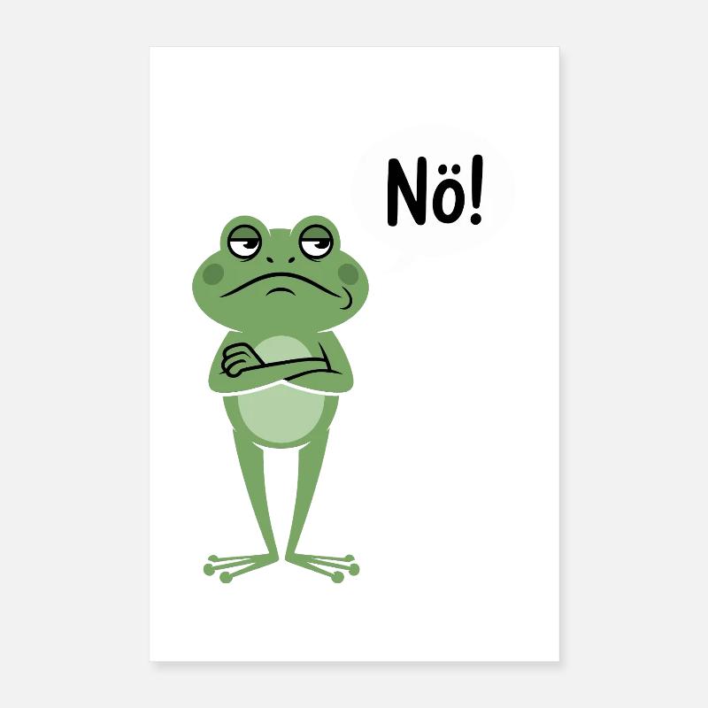Skeptical frog with nope saying Poster 16" x 24" (40x60 cm)
