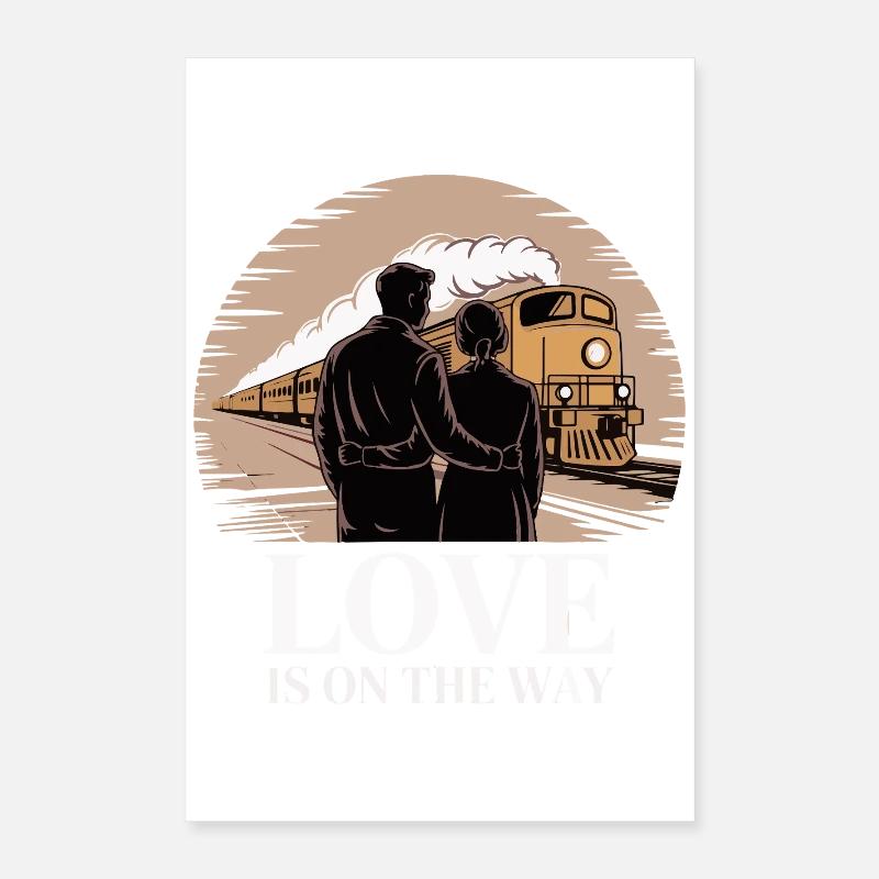 L'amour en chemin Train Romance Poster 40 x 60 cm