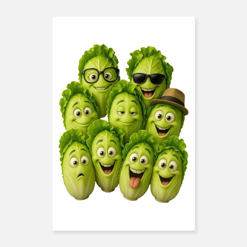 Troupe de laitue rieuse Poster 40 x 60 cm