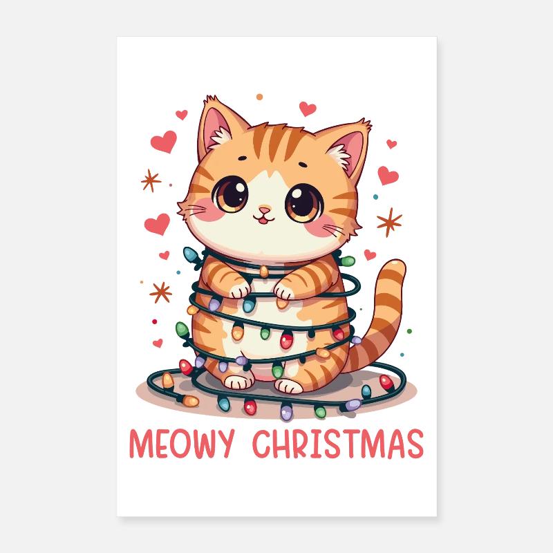 Noël miaou Poster 40 x 60 cm