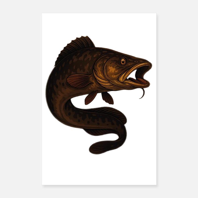 Dynamischer Karpfen im Wasser Poster 40x60 cm