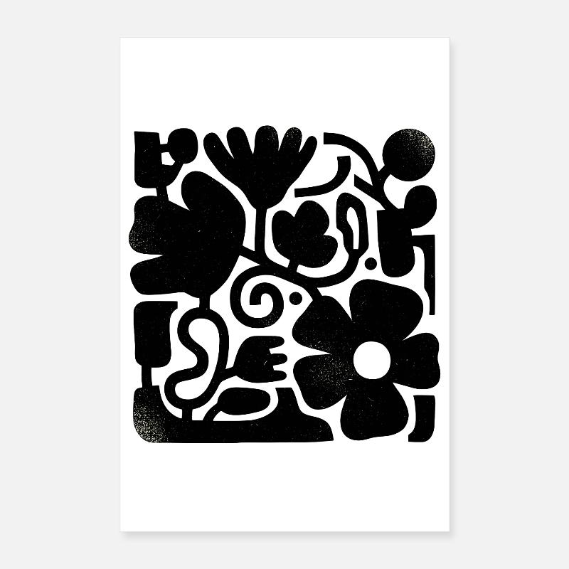 Abstraktes Blumen Design Poster 40x60 cm