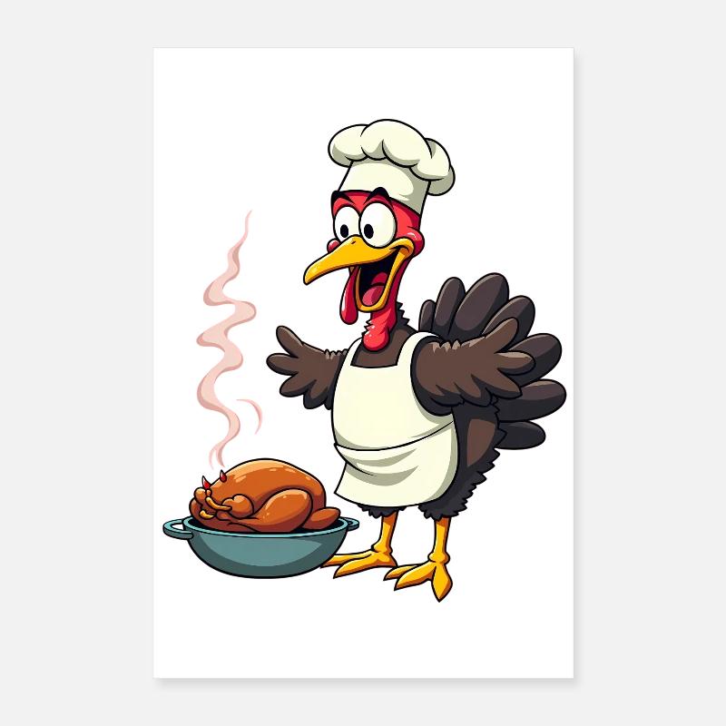 Cuisinier de dinde de Thanksgiving Poster 40 x 60 cm