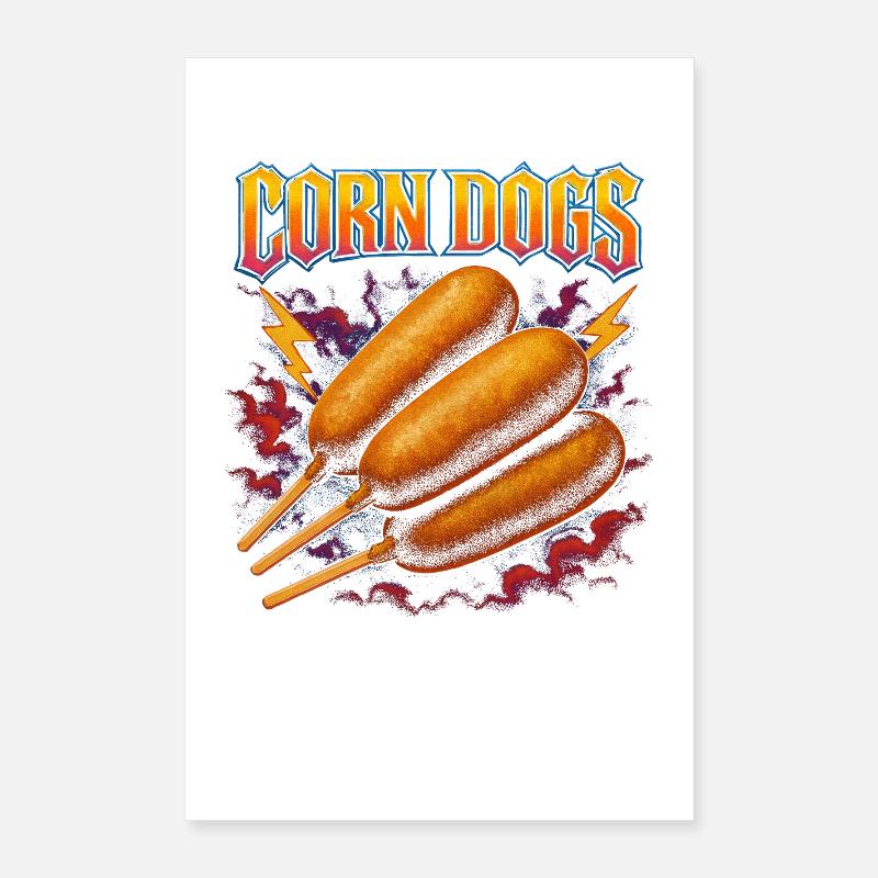Corn Dogs Nourriture préférée Drôle Weird Corn Dog Poster 40 x 60 cm