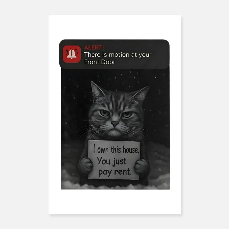 Cat a un message pour vous - Funnier Poster 40 x 60 cm