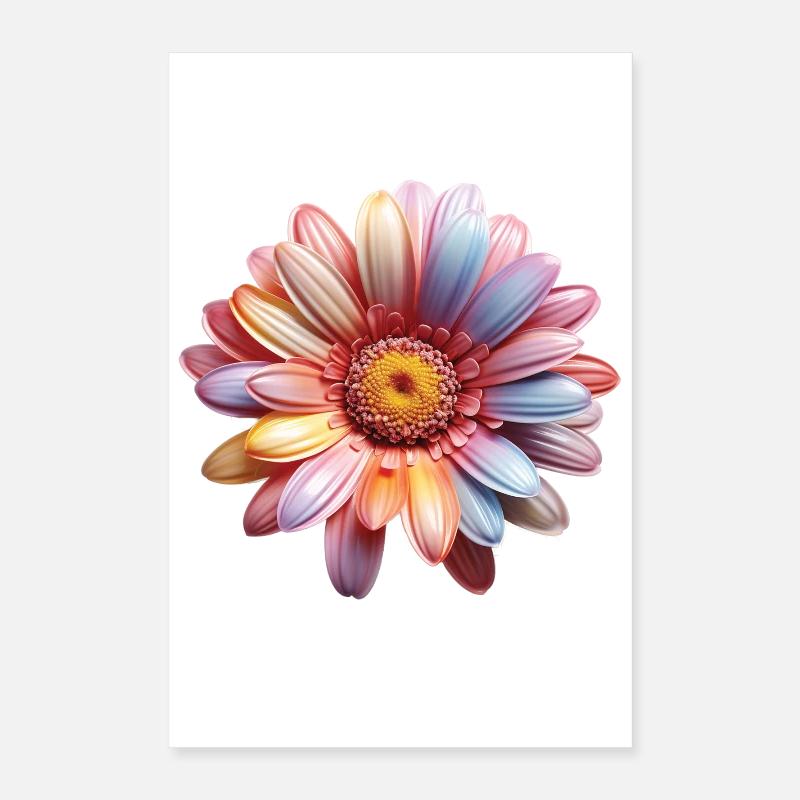 Regenbogen Gänseblümchen – Bunte Flowerpower Poster 40x60 cm
