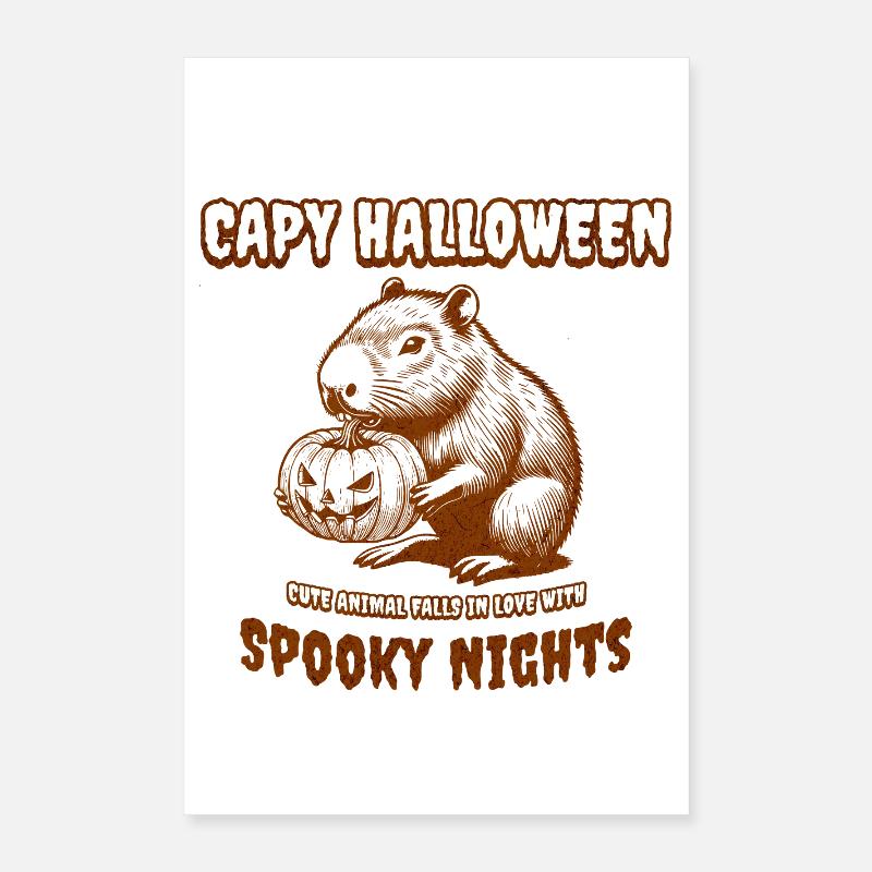 Capy Halloween – Capybara à la citrouille Poster 40 x 60 cm