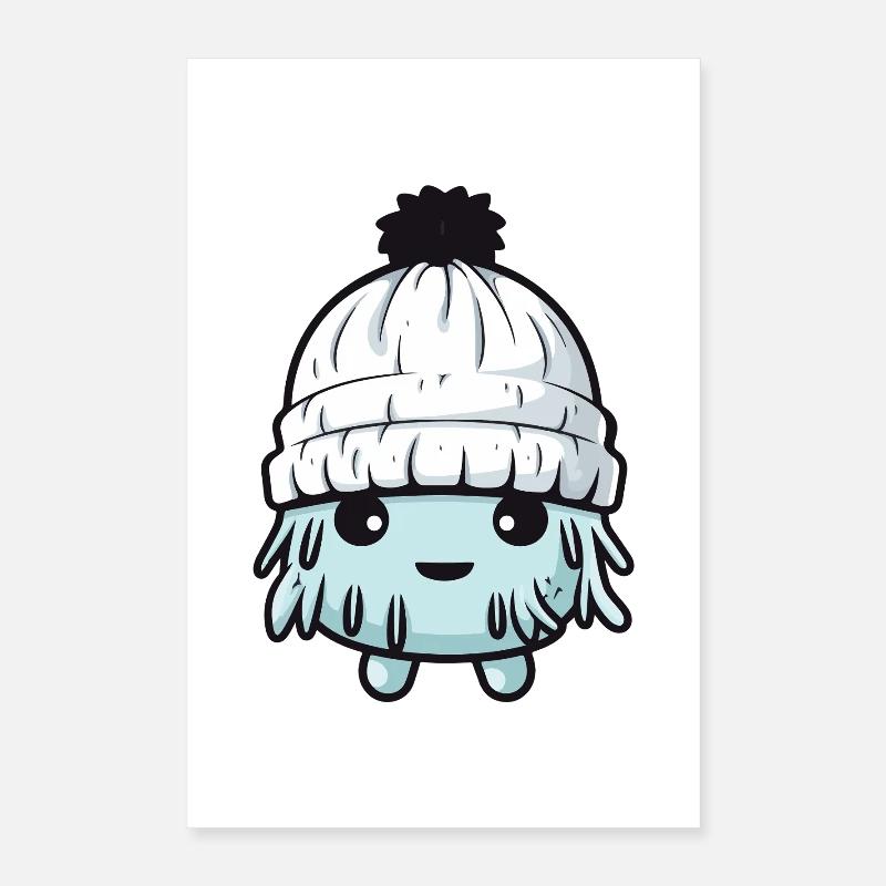 Eskimo Erkältung Comic Winter Poster 40x60 cm