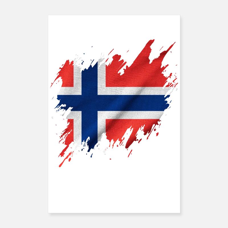 Drapeau norvégien, style déchiré Poster 40 x 60 cm