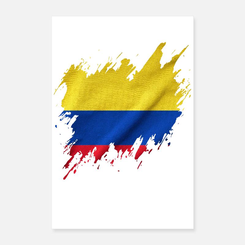 Drapeau de la Colombie, style déchiré Poster 40 x 60 cm