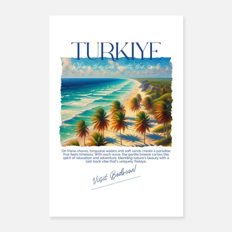 Türkei Bodrum Strand Urlaub Design – Visit Bodrum Poster 40x60 cm