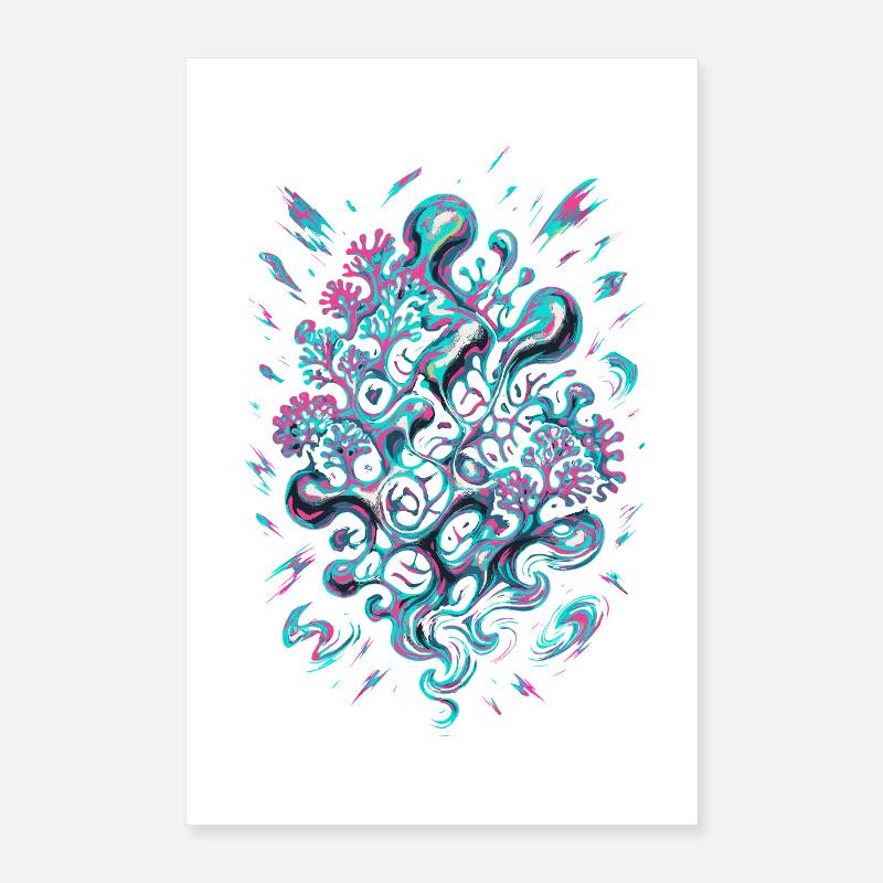 Corail abstrait AI Poster 40 x 60 cm