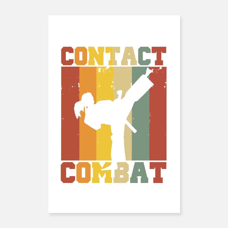 Silhouette einer Karatefrau – Combat Contact  Poster 40x60 cm