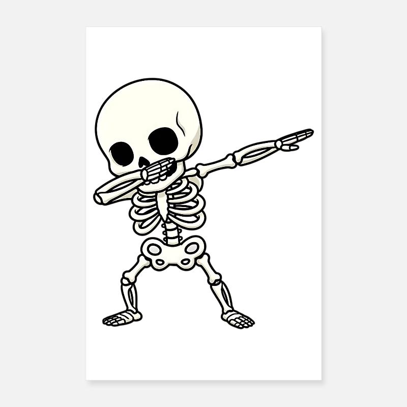 Dab squelette drôle Poster 40 x 60 cm