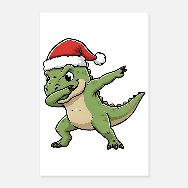 Dab T-Rex de Noël Poster 40 x 60 cm