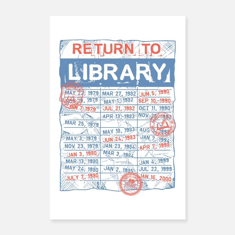 Bibliothécaire de jour Bibliothécaire de lecture - Poster 40 x 60 cm - blanc