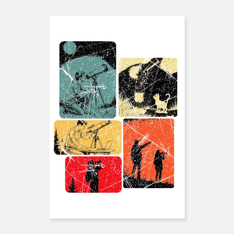 Solar System, Telescope, Stargazing Poster 16" x 24" (40x60 cm)