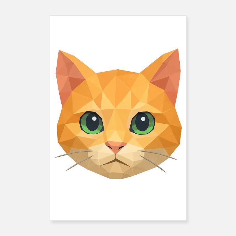 Polygon Katze – Geometrisches Katzen-Design Poster 40x60 cm