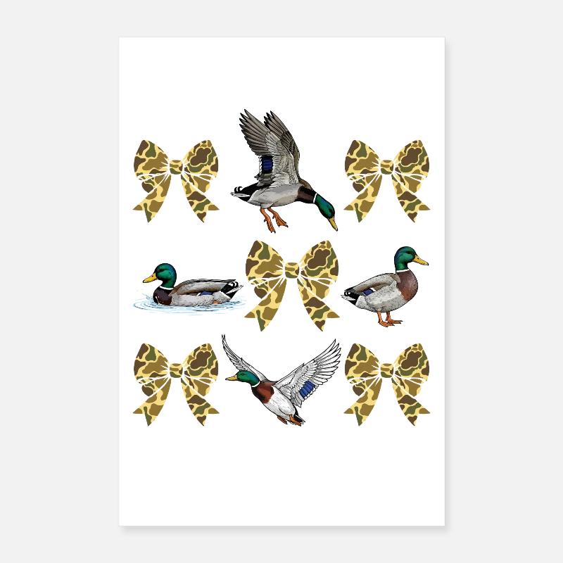 Enten Camo Bögen Wasservögel Jagdstil Poster 40x60 cm