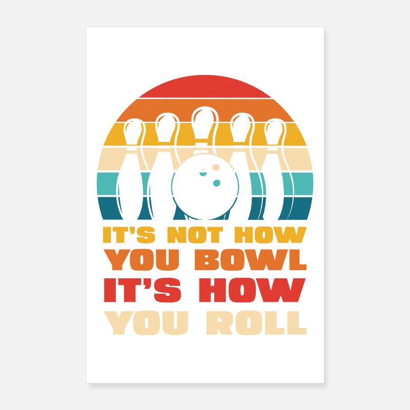 Retro Bowling Roll-Style Poster 40x60 cm