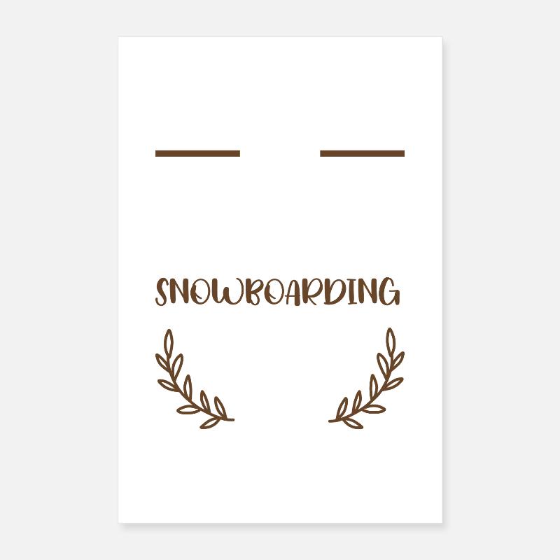 J’adore les cœurs de snowboard Poster 40 x 60 cm