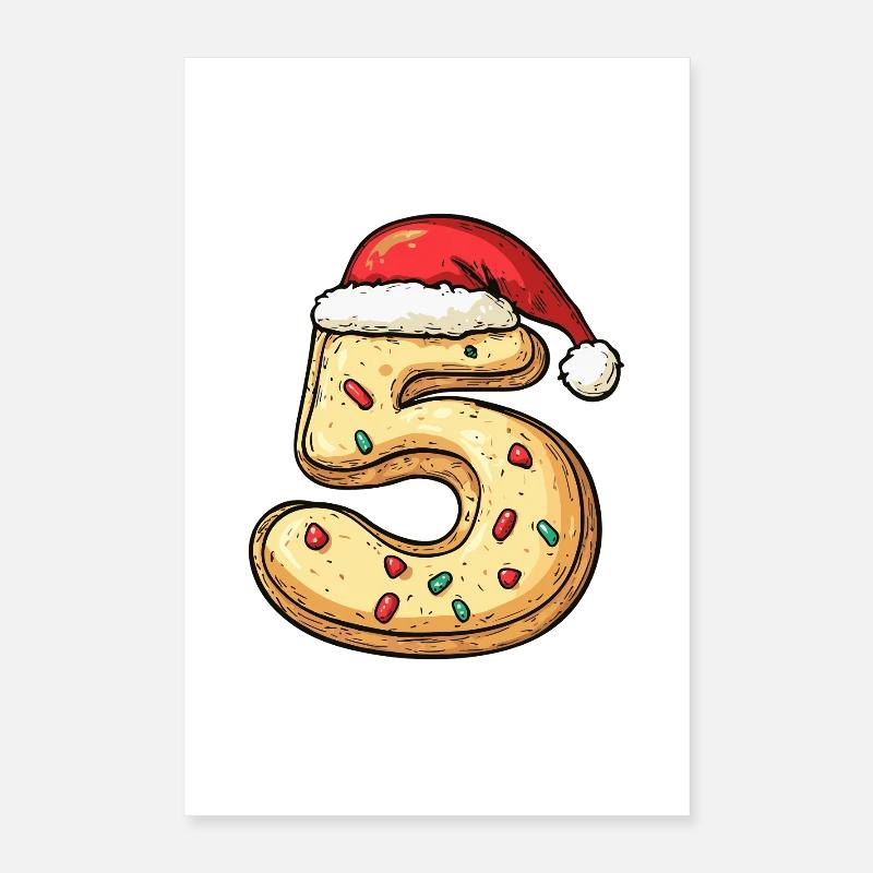 Biscuit de Noël à 5 chiffres Poster 40 x 60 cm