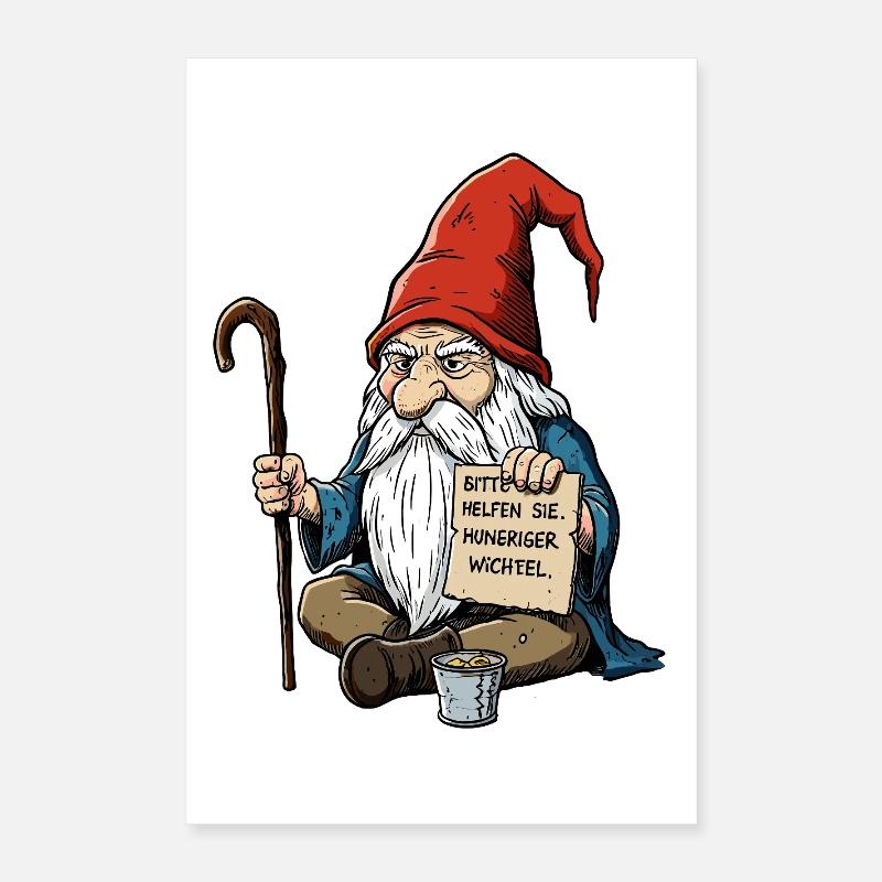 Gnome affamé | Aider, s’il vous plaît Poster 40 x 60 cm