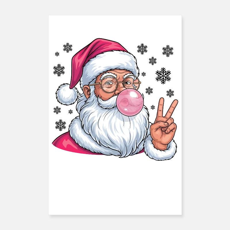 Weihnachtsmann Bubble Gum Poster 40x60 cm