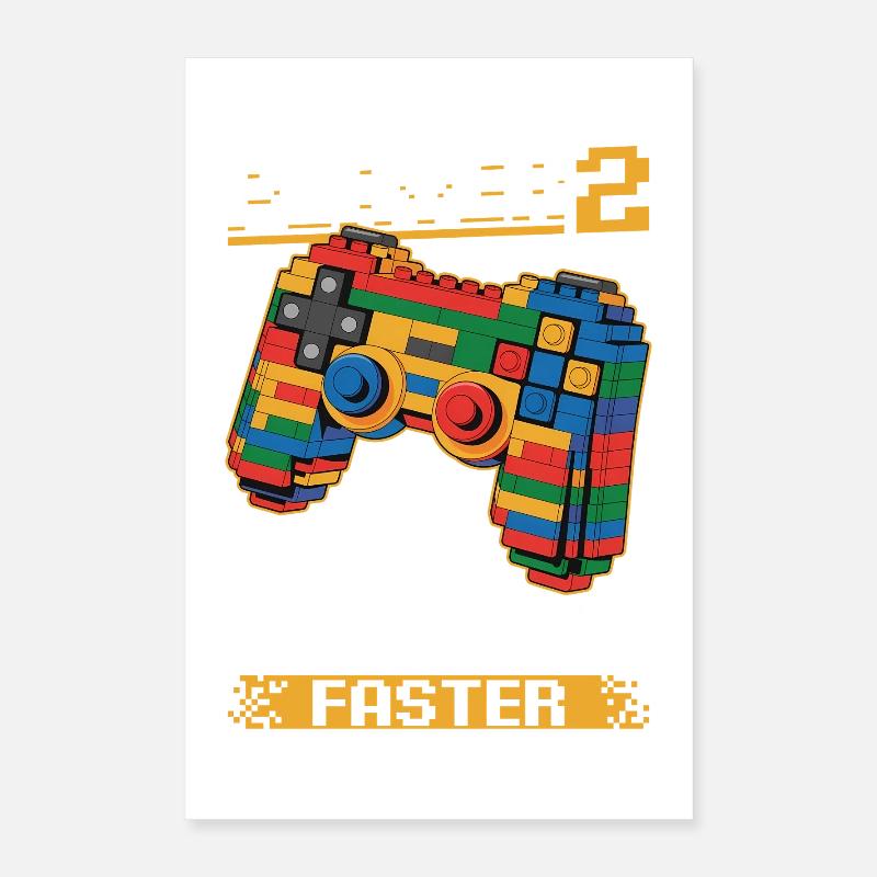 Blocs de construction Gamer Gaming Brick Builder Poster 40 x 60 cm