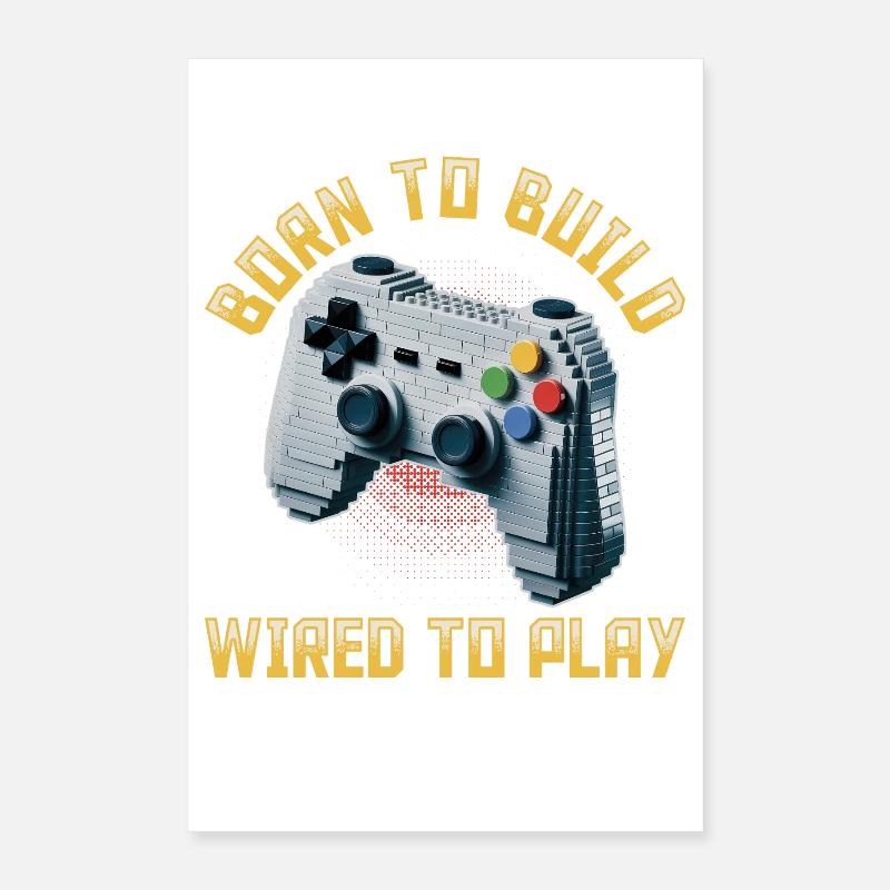 Blocs de construction Gamer Gaming Brick Builder Poster 40 x 60 cm