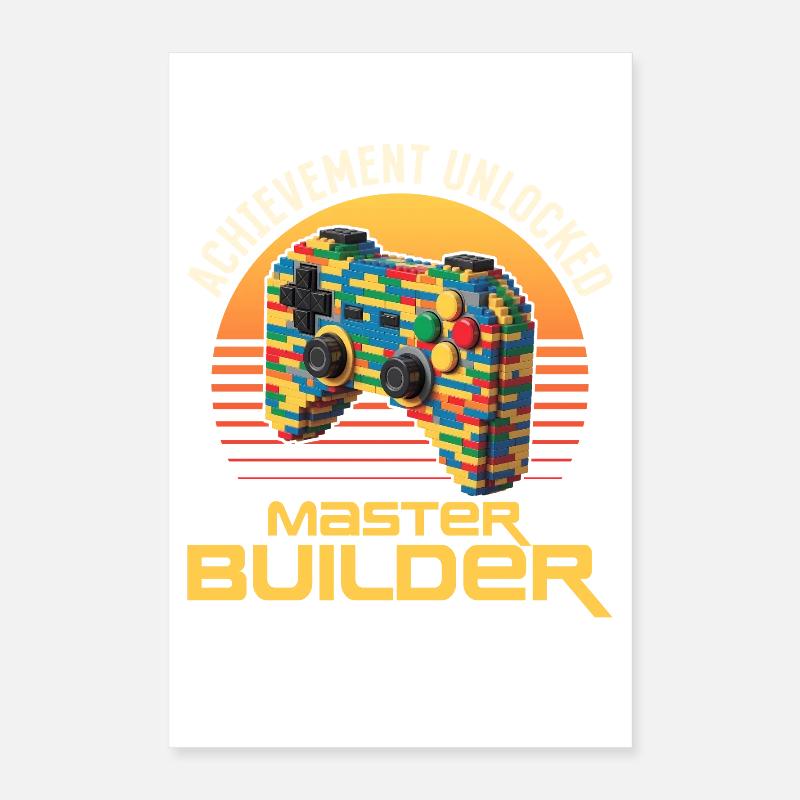 Blocs de construction Gamer Gaming Brick Builder Poster 40 x 60 cm