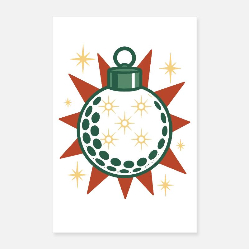 Drôle de balle de golf Joyeux Noël Poster 40 x 60 cm