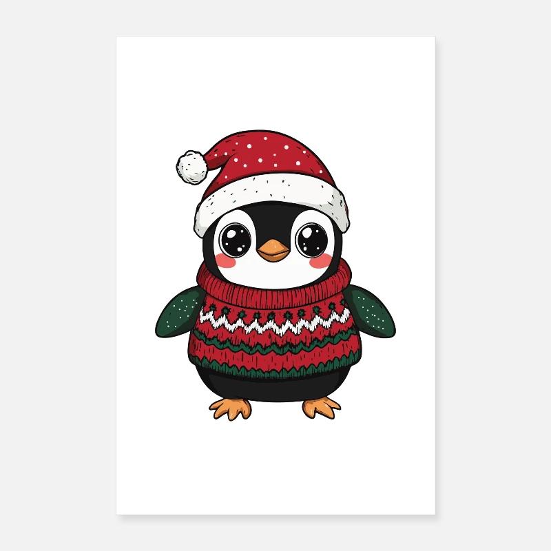 Penguin Christmas Poster 16" x 24" (40x60 cm)