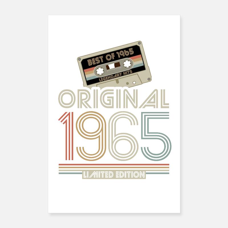 Édition limitée Original 1965 Cassette rétro Poster 40 x 60 cm