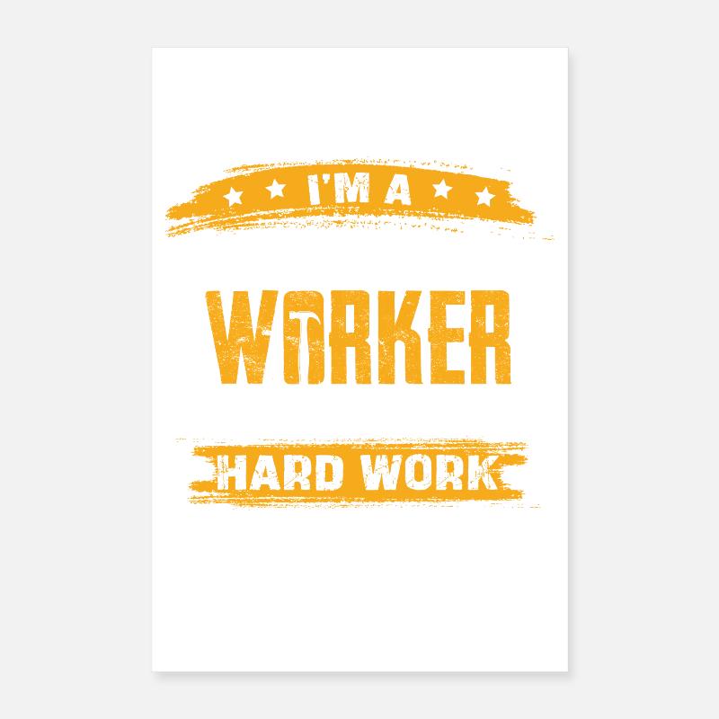 Construction Worker Saying Shirt Poster 16" x 24" (40x60 cm)