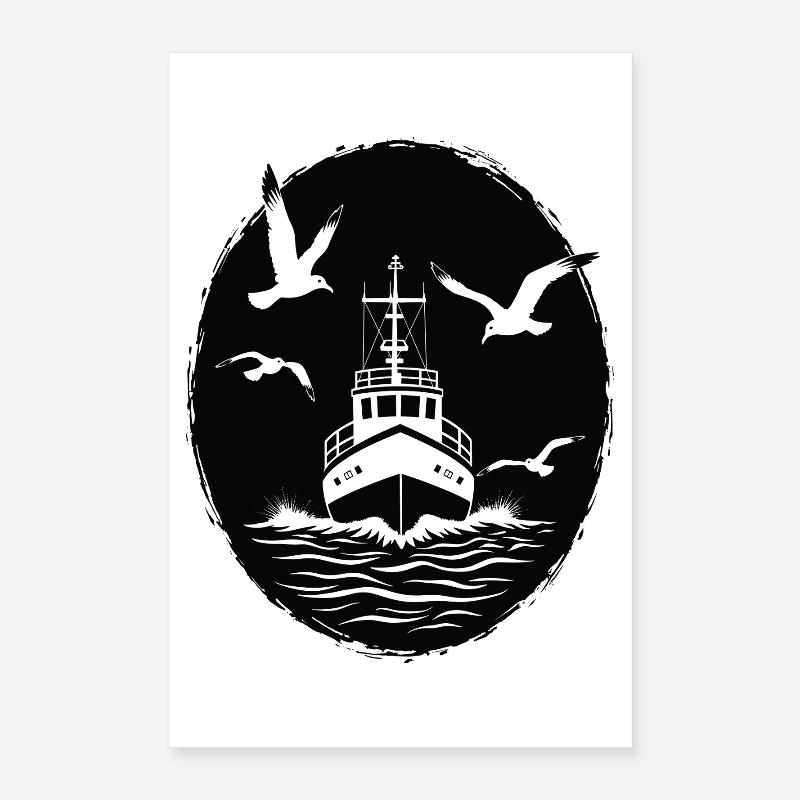 Cutter de pêche Chalutier Pêche Mer Poster 40 x 60 cm