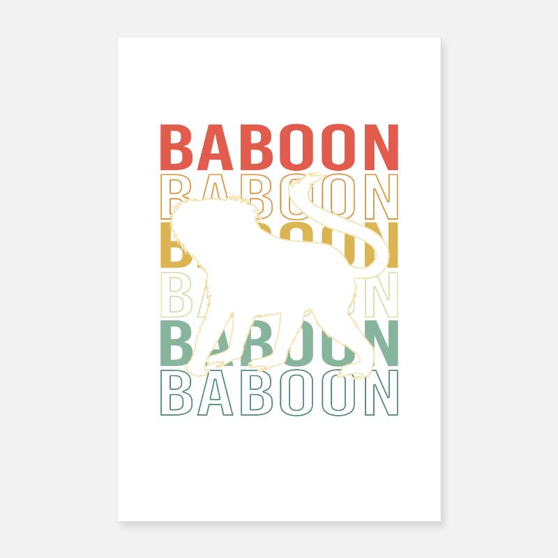 Baboon Baboon Primate Monkey Monkey Poster 16" x 24" (40x60 cm)