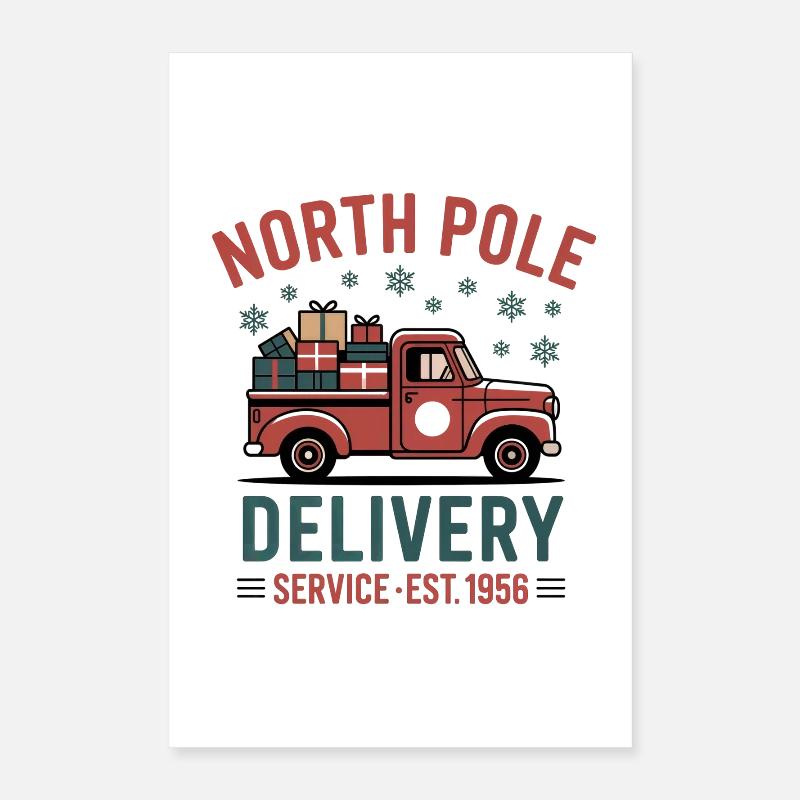 Vintage Christmas Mail Poster 16" x 24" (40x60 cm)