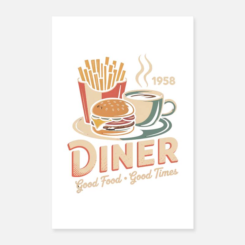 Vintage Diner Werbung Poster 40x60 cm