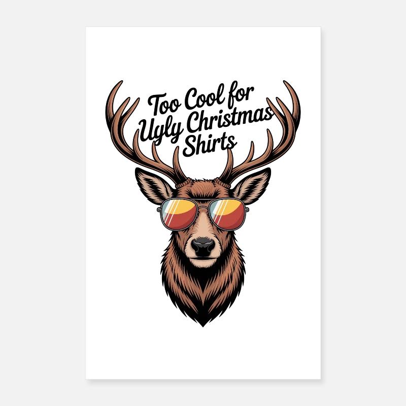 Deer with antlers Ugly christmas Poster 16" x 24" (40x60 cm)