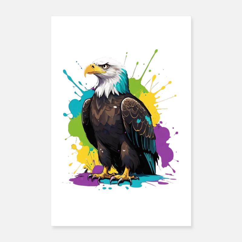Bunter Adler Farbensplash Poster 40x60 cm