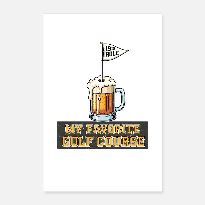 Ma bière de golf préférée Poster 40 x 60 cm