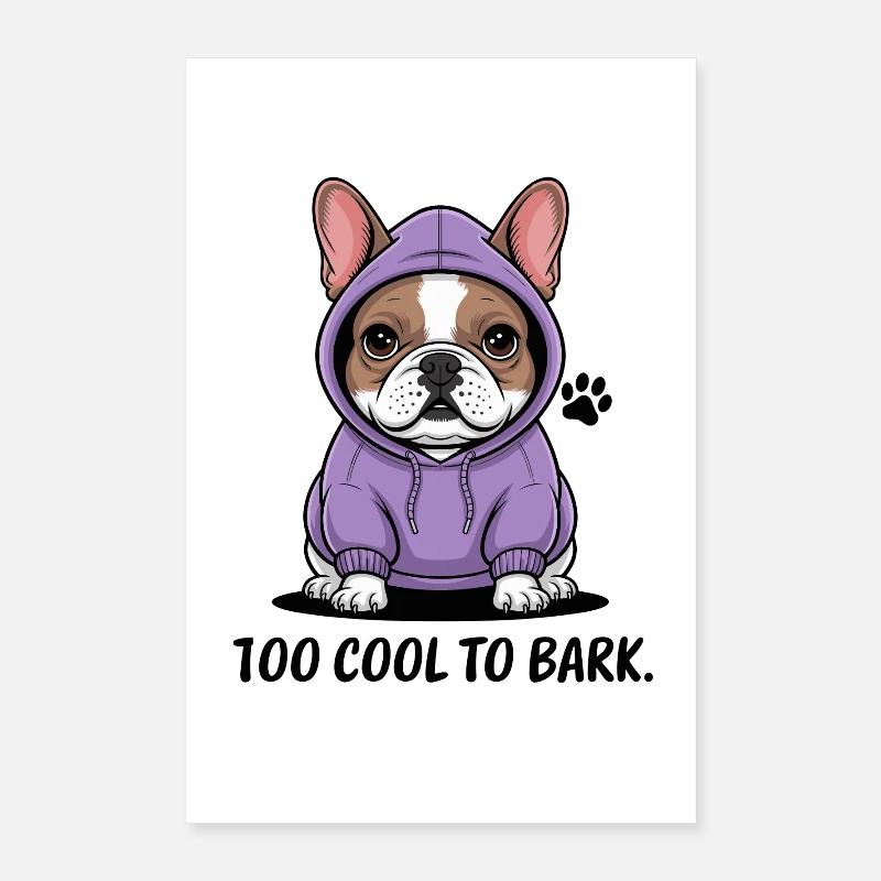 Trop froid pour aboyer : style bouledogue décontracté Poster 40 x 60 cm