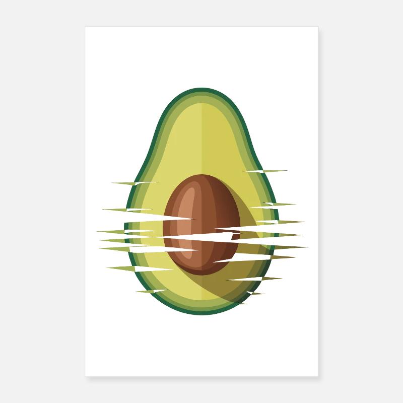 Avocado Glitch Grafik Poster 40x60 cm