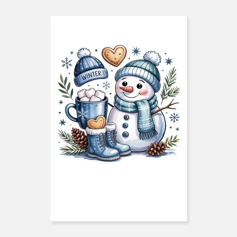 Winter Magic Snowman Cocoa Poster 16" x 24" (40x60 cm)