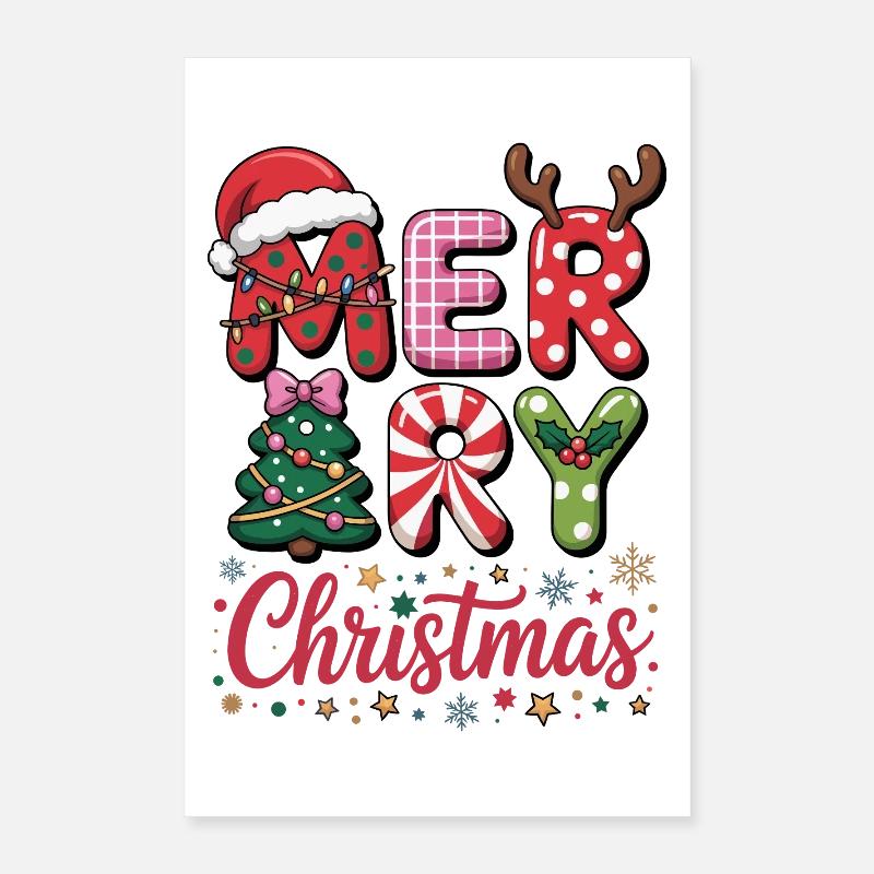 Lettres de Joyeux Noël Poster 40 x 60 cm